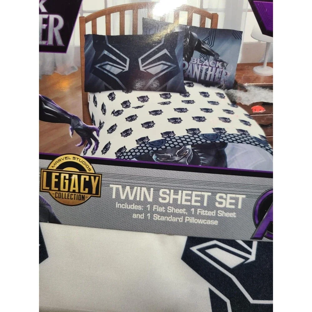 Legacy Jay Franco Marvel Black Panther Wakanda 3 Pc Twin Sheet Set Avengers NWT